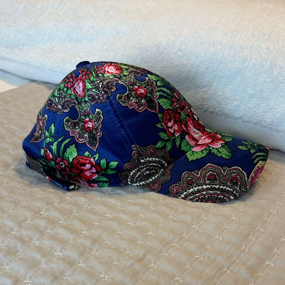 Blue Floral Baseball Cap - Picture 2 of 7